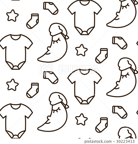 Newborn dreamy line icon vector monochrome pattern Newborn dreamy line icon vector monochrome pattern 30223413