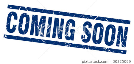 square grunge blue coming soon stamp 30225099