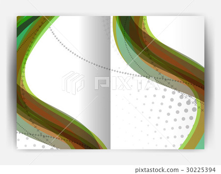 Business report cover template wave Business report cover template wave 30225394