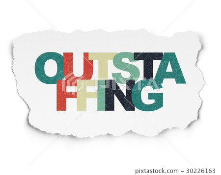 Business concept: Outstaffing on Torn Paper 30226163