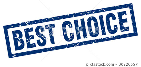 square grunge blue best choice stamp 30226557