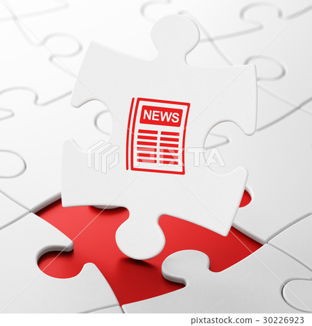 News concept: Newspaper on puzzle background News concept: Newspaper on puzzle background 30226923