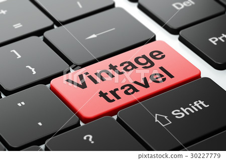 Tourism concept: Vintage Travel on computer Tourism concept: Vintage Travel on computer 30227779