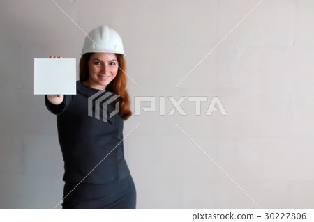 female architect at the construction site 30227806