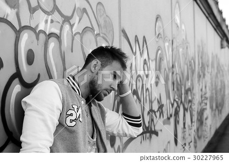 Black and white photo of a man 30227965