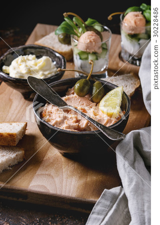 Salmon pate with red caviar Salmon pate with red caviar 30228486