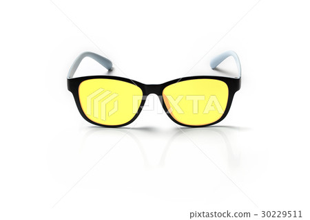 Computer eyeglasses closeup isolated on white. Computer eyeglasses closeup isolated on white. 30229511