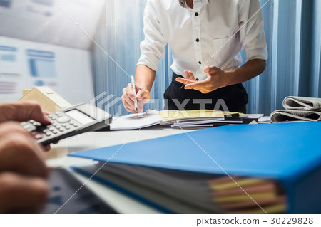 Broker business real estate agent working hard. 30229828