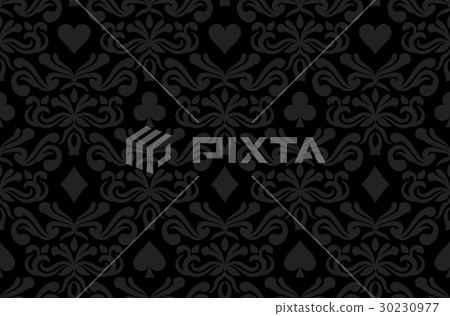 Seamless black background with poker symbols Seamless black background with poker symbols 30230977