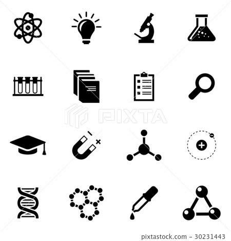 Vector black science icon set 30231443