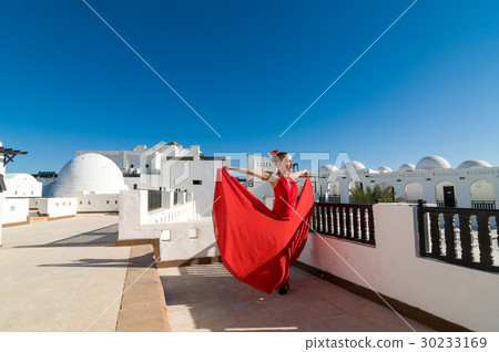 Flamenco dancer in red 30233169