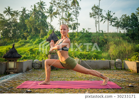 Young woman yoga stretching Young woman yoga stretching 30233171