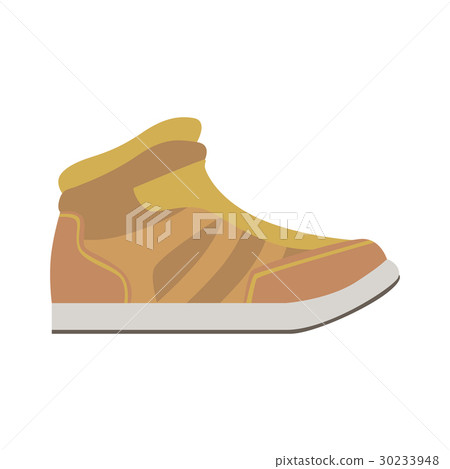 Leather Autumn Sneaker Shoe, Isolated Footwear Leather Autumn Sneaker Shoe, Isolated Footwear 30233948