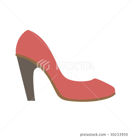 Classy Red Stiletto Shoe, Isolated Footwear Flat 30233950