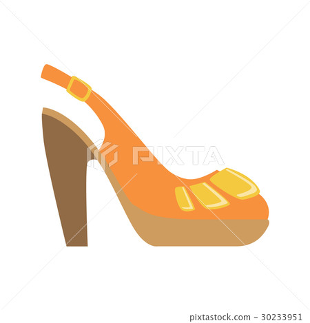 Slingback Female Shoe On Platform, Isolated Slingback Female Shoe On Platform, Isolated 30233951