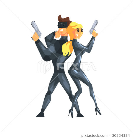 Secret Service Agents Standing Back To Back With 30234324