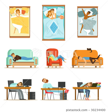 People Sleeping In Different Positions At Home And People Sleeping In Different Positions At Home And 30234400