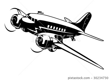 Cartoon Retro Airplane 30234730