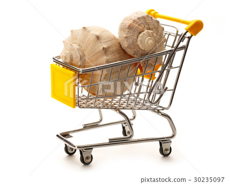 Market pushcart with seashells 30235097
