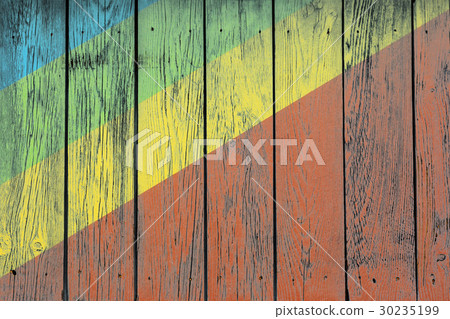Coloured rostrum made of wooden planks Coloured rostrum made of wooden planks 30235199