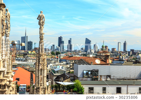 View from Duomo roof in Milan View from Duomo roof in Milan 30235806