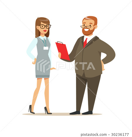 Job interview with manager in office. Colorful 30236177