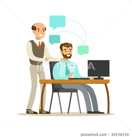 Businessmen colleagues discussing business issues 30236230