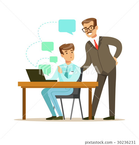 Two businessmen working together in office Two businessmen working together in office 30236231