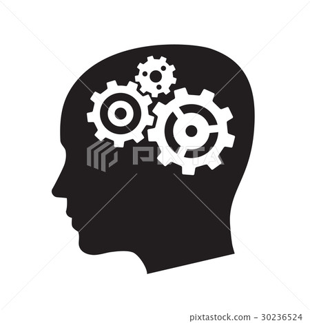 Gears in the head of a man - Stock Illustration [30236524] - PIXTA