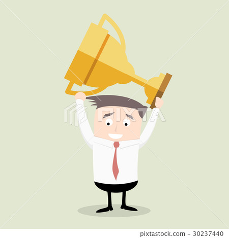 Businessman holding trophy Businessman holding trophy 30237440