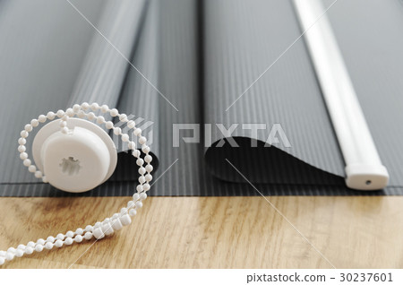 Gray fabric blinds. Gray fabric blinds. 30237601