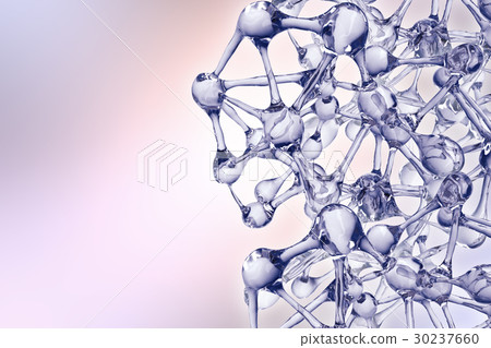 Molecule illustration over blue background, Life 30237660