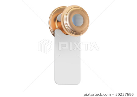 Blank sign on the door handle, 3D rendering 30237696
