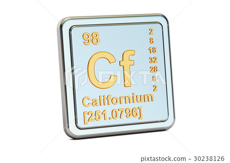 Californium Cf, chemical element sign 30238126