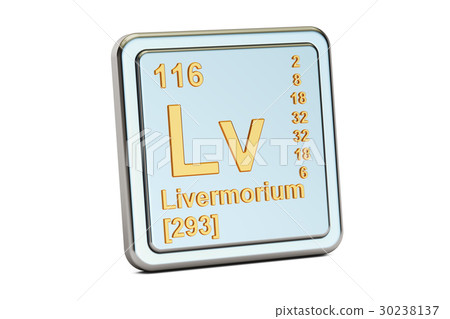 Livermorium Lv, chemical element sign Livermorium Lv, chemical element sign 30238137
