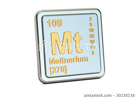 Meitnerium Mt, chemical element sign. 3D rendering Meitnerium Mt, chemical element sign. 3D rendering 30238138