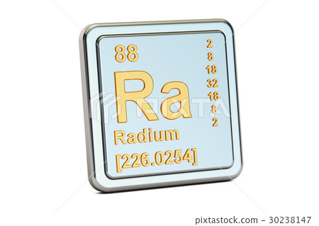 Radium Ra, chemical element sign. 3D rendering Radium Ra, chemical element sign. 3D rendering 30238147