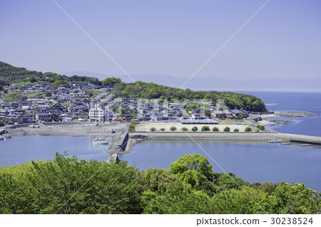 佐賀縣塔拉町的風景(從竹崎城的天文台看的風景) 佐賀縣塔拉町的風景(從竹崎城的天文台看的風景) 30238524