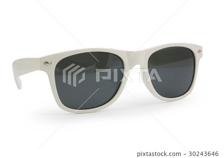 white sunglasses on white background 30243646