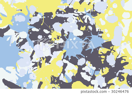 Yellow blue grey ink splashes background 30246476