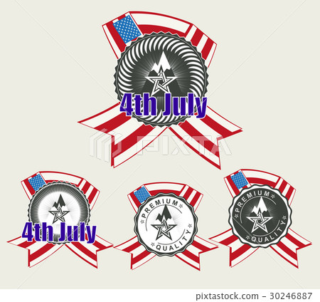 sign with a silhouette of the American flag, set sign with a silhouette of the American flag, set 30246887