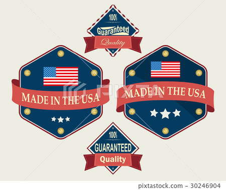 blue icon with USA flag set blue icon with USA flag set 30246904
