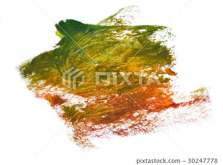 Yellow green spot Oil paint on a white background Yellow green spot Oil paint on a white background 30247778