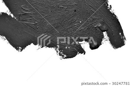 black brush strokes oil paints on white paper black brush strokes oil paints on white paper 30247781