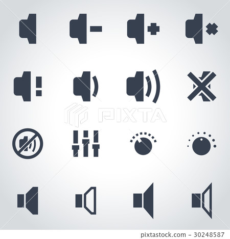 Vector black speaker icon set 30248587