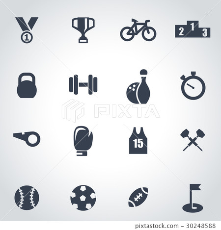 Vector black sport icon set 30248588