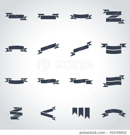 Vector black ribbon icon set 30248602