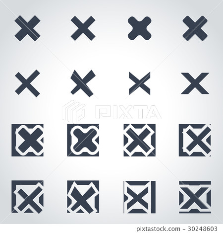 Vector black rejected icon set 30248603