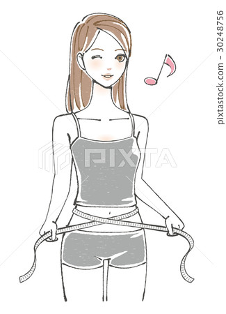 一個女人測量腰圍 30248756