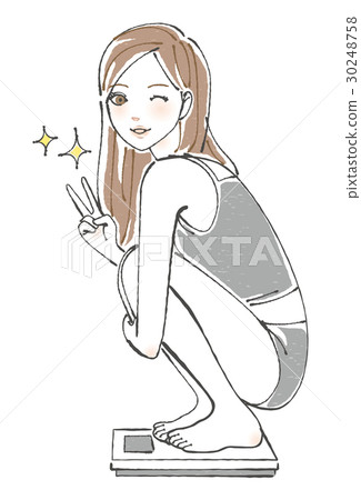 一個女人樂意騎在規模上 一個女人樂意騎在規模上 30248758